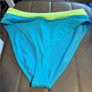 Salt + Cove Turquoise and Lime Bikini Bottom NWT Size Large